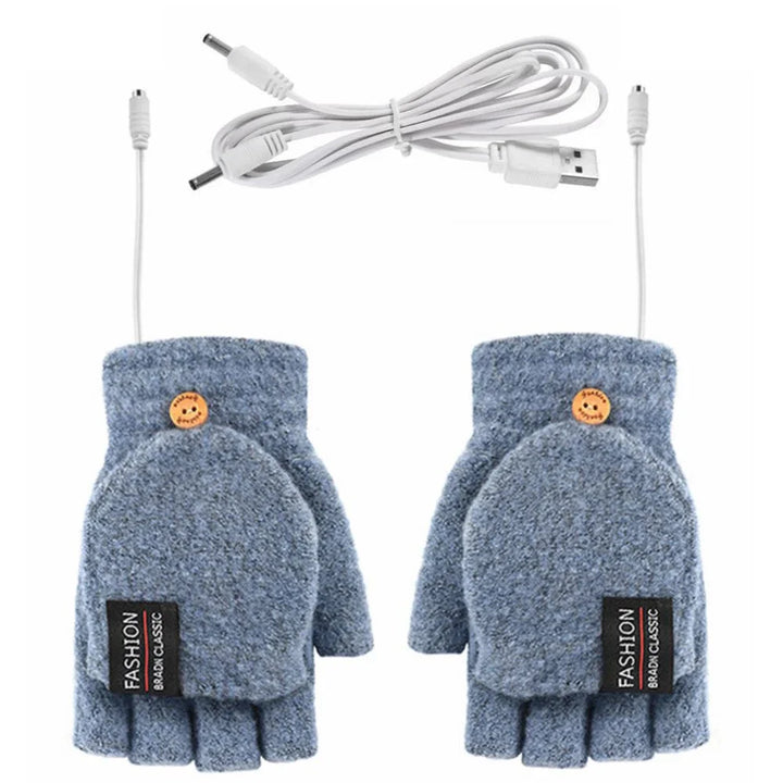 Skanto | ThermoLoom USB oppvarmingshansker | 3 varmenivåer | Myk strikket materiale | Unisex én størrelse