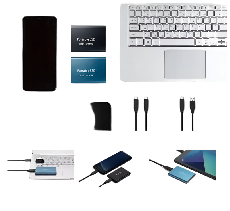 Skanto | Speedora Ultra Ekstern SSD | USB 3.1 Type-C | Opptil 1000 MB/s | 128GB | Kompakt & Støtbestandig