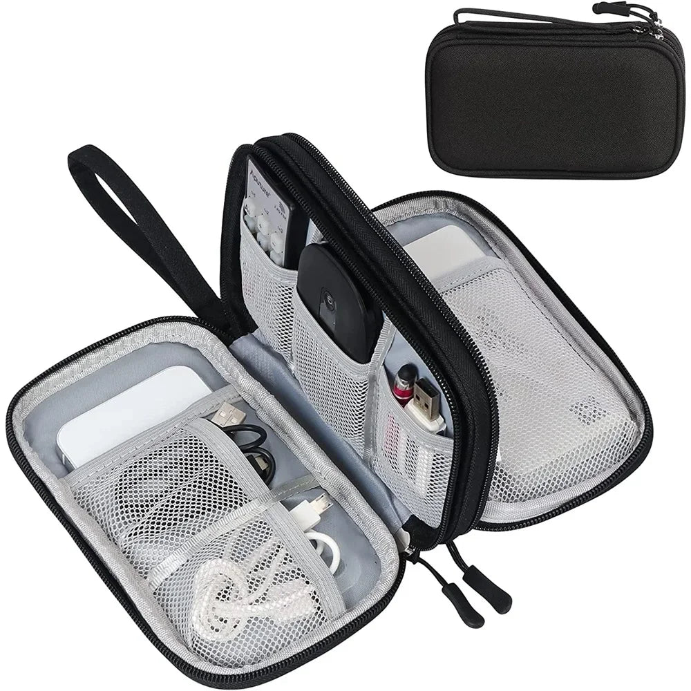 Norvo | Techviva PackSafe Elektronisk Organizer Bag | 2-lags & vanntett | For kabler, ladere, USB & tilbehør | Kompakt & bærbar