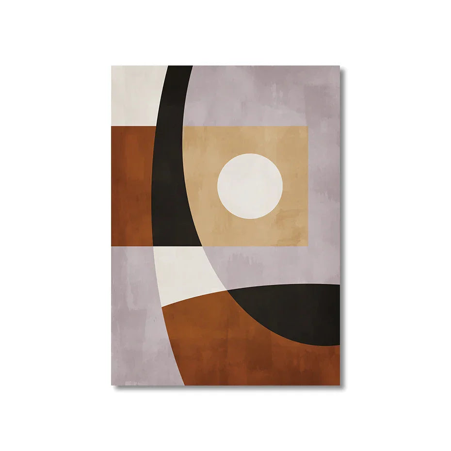 Modern Color Block Geometric Abstract Wall Art Fine Art Canvas Print Neutral Colors Picture for Living Dining Bedroom Art Decor | Skanto