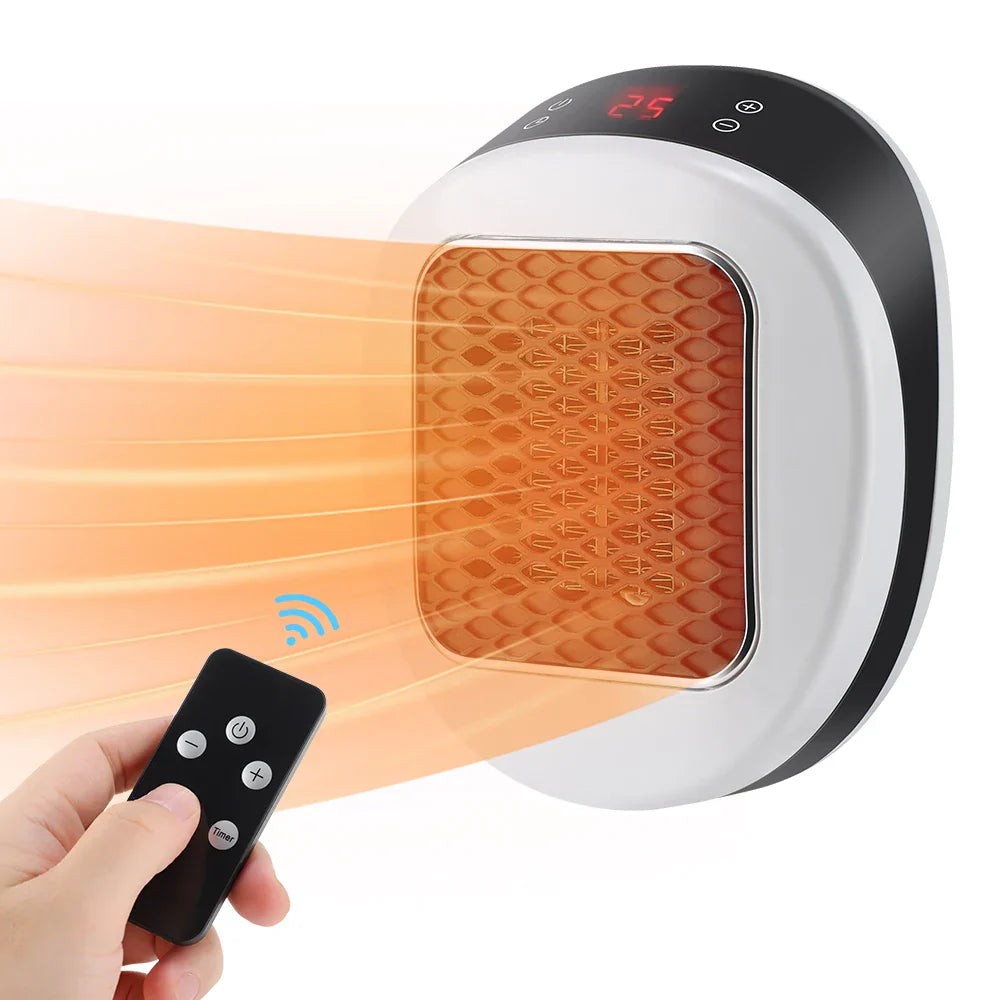 Skanto | ThermoLux Mini Veggvarmer 600W | Kompakt Elektrisk Varmeapparat med Fjernkontroll | Veggkontakvarmer med Termostat & Timer | Rask oppvarming på 3 sekunder