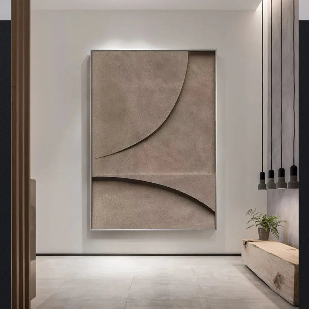 Modern Minimalist Flat Geometric Lines Wall Art Fine Art Canvas Prints Retro Brown Abstract Pictures for Living Room Modern Interior Decor | Skanto