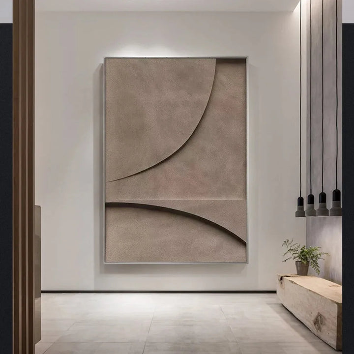 Modern Minimalist Flat Geometric Lines Wall Art Fine Art Canvas Prints Retro Brown Abstract Pictures for Living Room Modern Interior Decor | Skanto