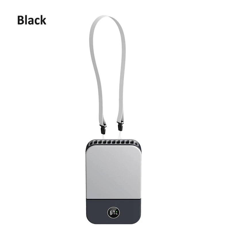 Norvo | Ventixo AirGo Bærbar Mini Vifte | 3-i-1 Nakk- & Livvifte | 3 Hastigheter | Bladøs Design | USB-C Laderfunksjon | 2000 mAh Batteri