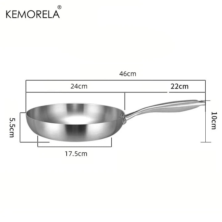 Skanto | Profesjonell Kjele-Panne - 304 Rustfritt Stål, 2MM tykk 5-lags Stål panne & Kjele