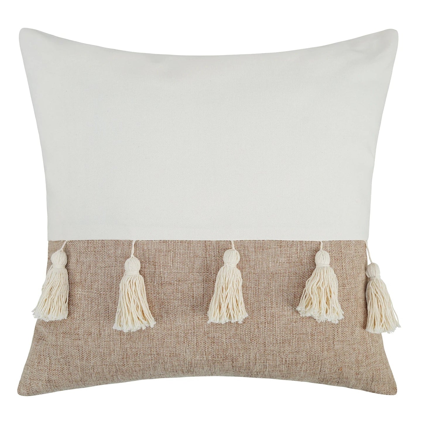 Beige Putetrekk med Geometrisk Mønster i Boho Stil – Dekorativ Sofa Putetrekk for Stue og Soverom, Koselig Hjem Deko
