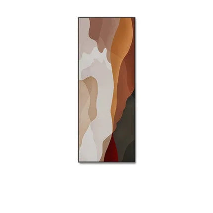 Modern Abstract Shades of Brown Beige Vertical Format Wall Art Fine Art Canvas Prints Pictures for Foyer Living Room Hallway Nordic Home Decor | Skanto