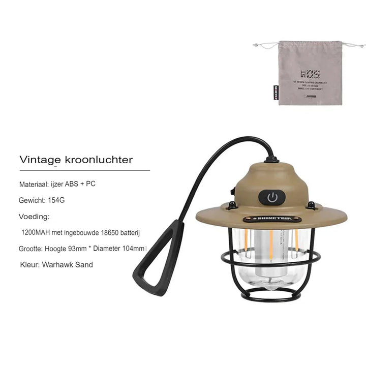 Retro oppladbar LED-lanterne for eventyr Skanto
