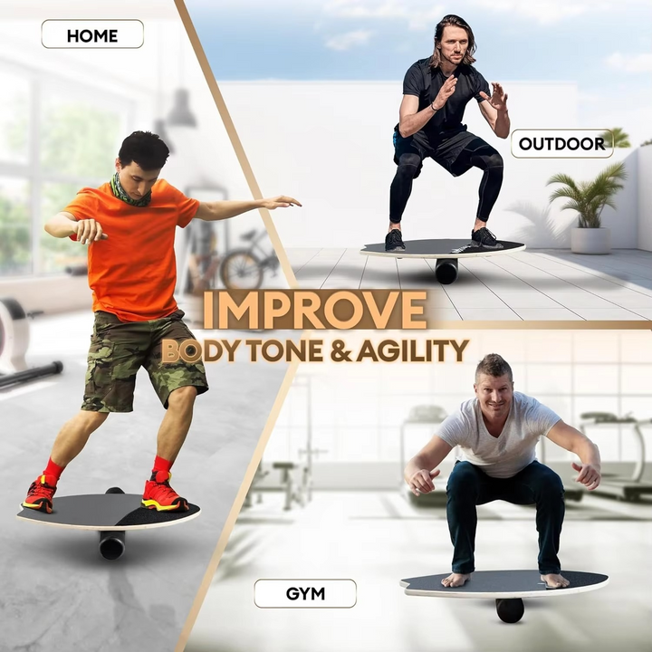 Skanto | 2-i-1 Balansebrettsett, 9 Justerbare Modi Surf Trener – Innovativ Løsning for Balanse Trening