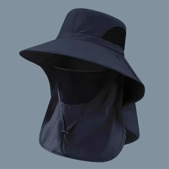 Skanto | UV-beskyttelse utendørs solhatt med bred brim og nakkeflapp for fotturer, fiske og camping