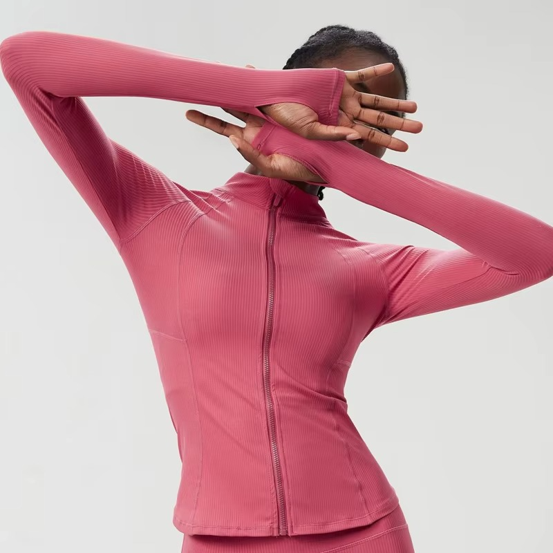 Skanto | Kvinne Slim Fit Løpejakke med Full Glidelås Langermet Lett Sportstopp