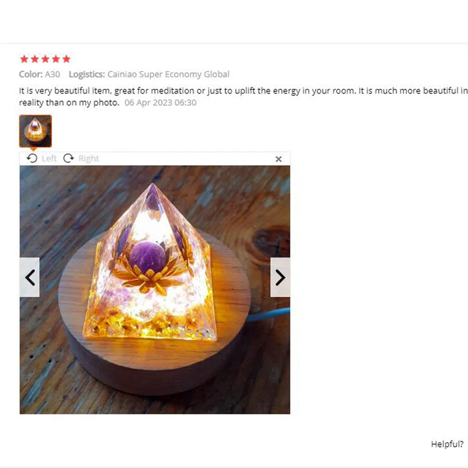 Skanto | Amethyst Peridot Orgone Pyramide - Energigenerator Krystall Reiki Chakra Orgonitt Meditasjonsverktøy