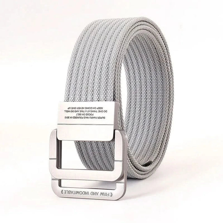 Skanto | Unisex lerretsbelte – Dobbel metallring spenne, justerbar