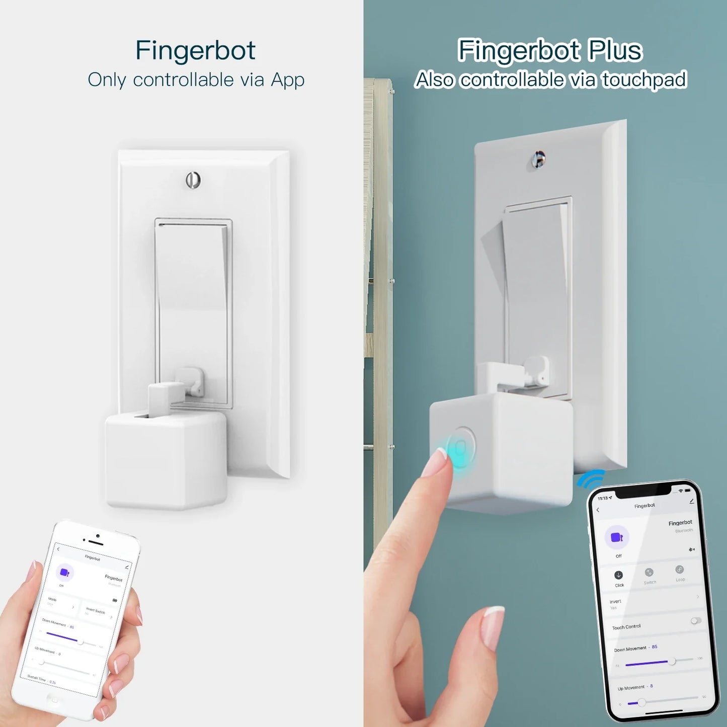 Tuya Fingerbot Knapptaster - Wifi Programmerbar Kontroll via SmartLife Google Alexa Apps