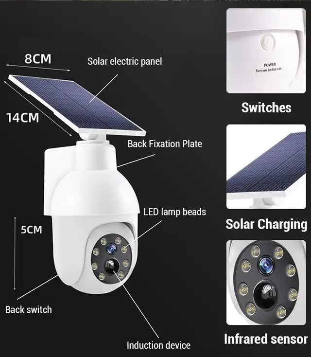 Solenergidrevet bevegelsessensor smart vanntett dummy kamera | Skanto