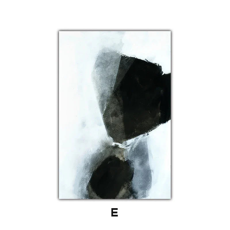 Dark Stones Abstract Wall Art Fine Art Canvas Prints Nordic Images For Modern Apartment Living Room Home Office Decor | Skanto
