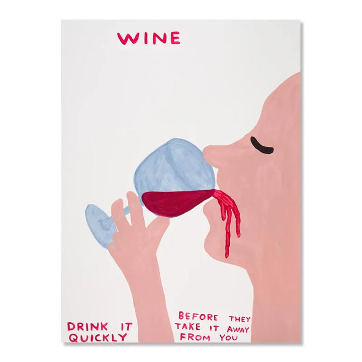 Skanto | David Shrigley Kanin Katt Vin Kjekks Rask Veggkunst Abstrakte Trykk Lerret Maleri Nordisk Plakat Bilder Stue Dekor