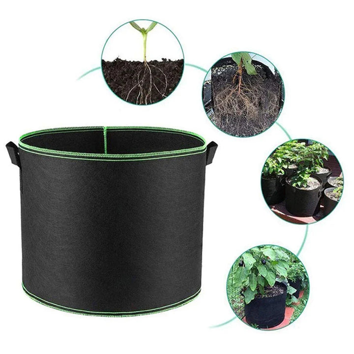 Skanto | Plantingssekk laget av ikke-vevd stoff – Robust hagebeholder med håndtak for planter