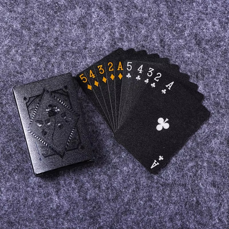 Skanto | Luksus Svart & Gull Vanntette Poker Spillkort
