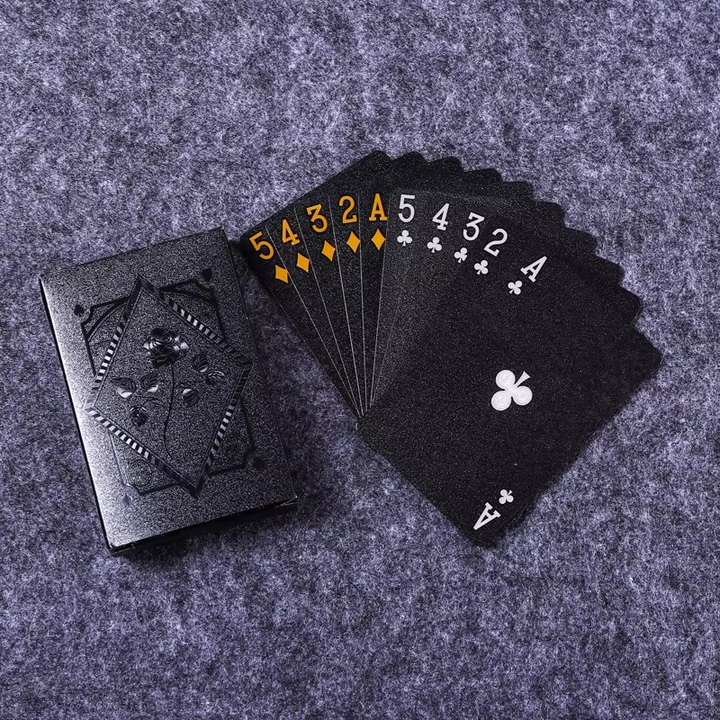 Skanto | Luksus Svart & Gull Vanntette Poker Spillkort