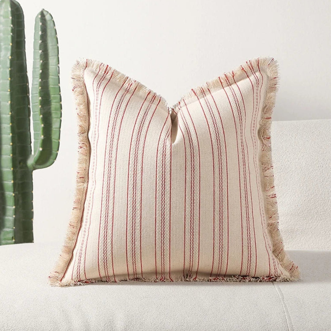 Skanto | Scandi Stripe Teksturert Frynse Putetrekk