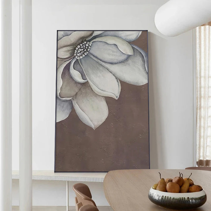 Skandinavisk Large Flower Wall Art Fine Art Canvas Prints White Petal Flower Posters Modern Botanical Pictures For Foyer Living Room | Skanto