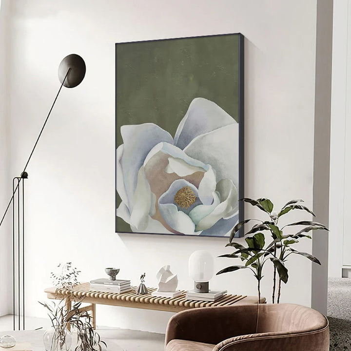 Skandinavisk Large Flower Wall Art Fine Art Canvas Prints White Petal Flower Posters Modern Botanical Pictures For Foyer Living Room | Skanto