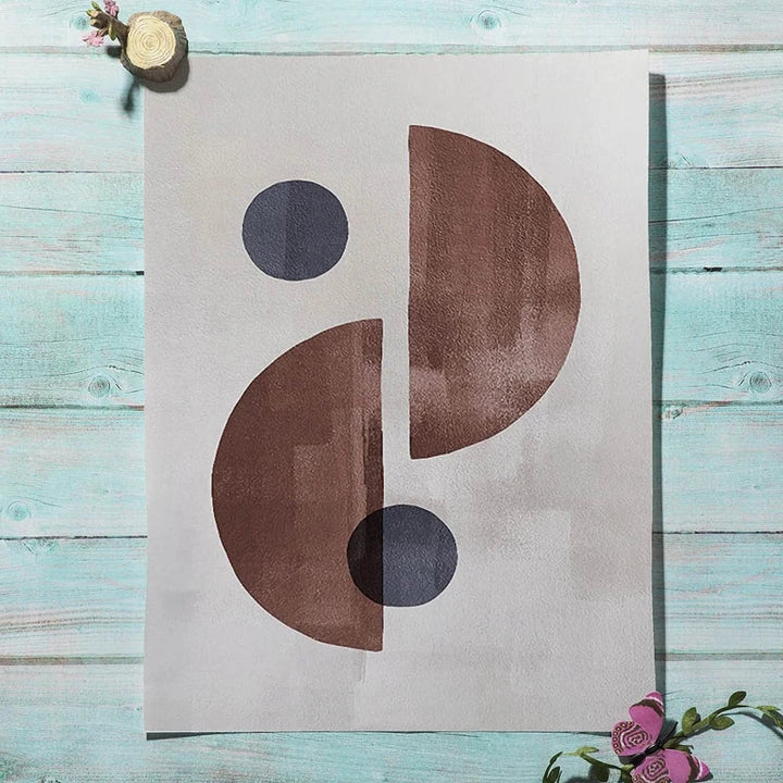 Skanto Scandinavian Minimalist Geometric Dark Neutral Colors Wall Art Fine Art Canvas Prints Modern Abstract Pictures for Living Room Home Decor | Skanto