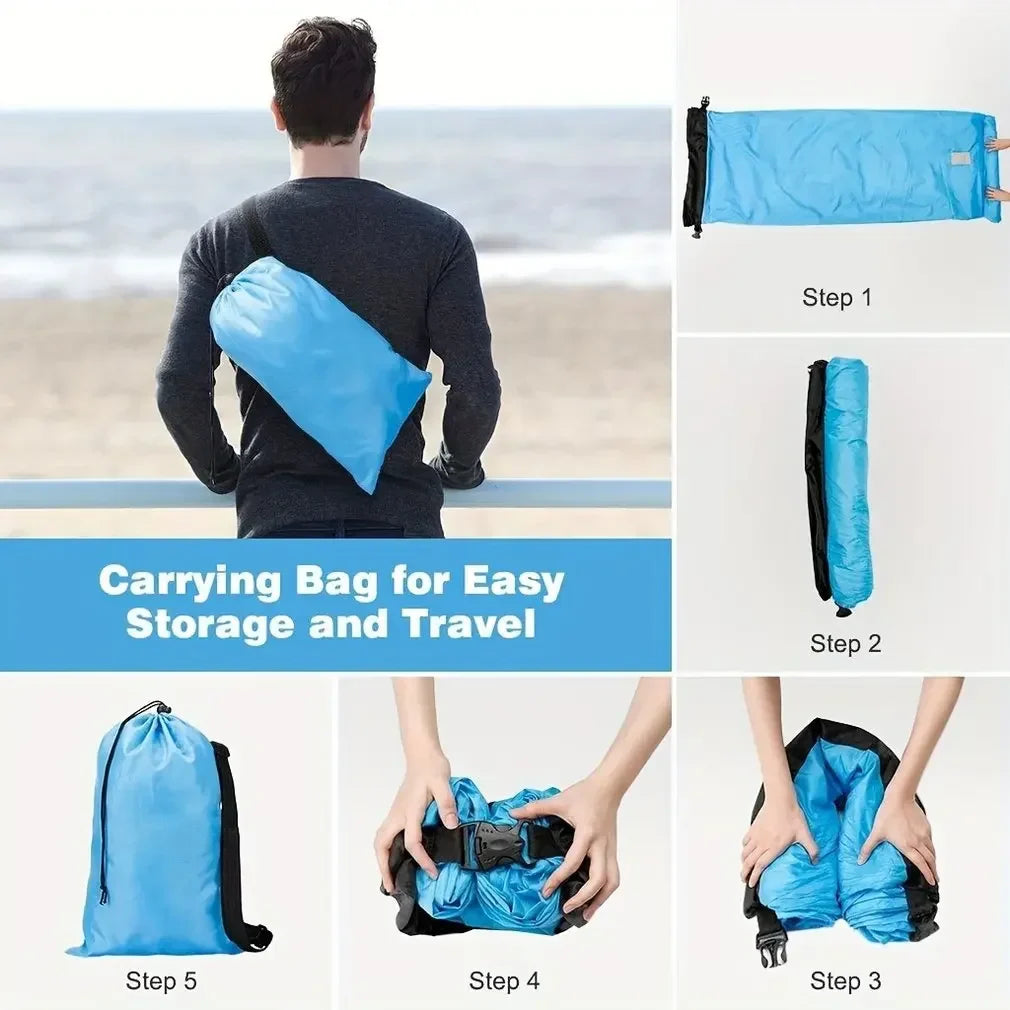 Norvo | Airvana Oppblåsbar Sofa Utendørs | Bærbar Luftsofa for Camping & Strand | Med Hodepute & 30t Holdbarhet