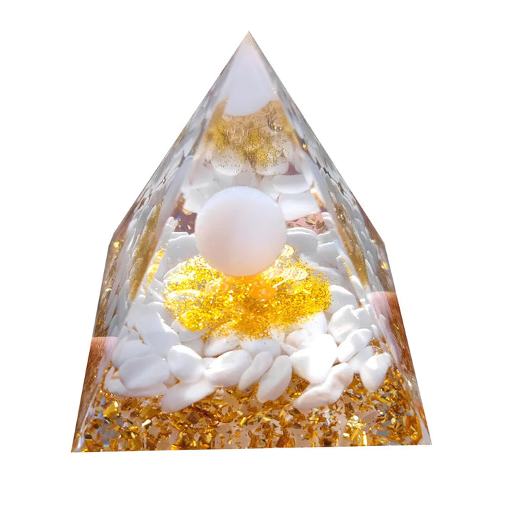 Skanto | Orgonitt-pyramide helbredelse krystaller energigenerator med ametyst pendel - Reiki chakra meditasjonsverktøy og romdekor