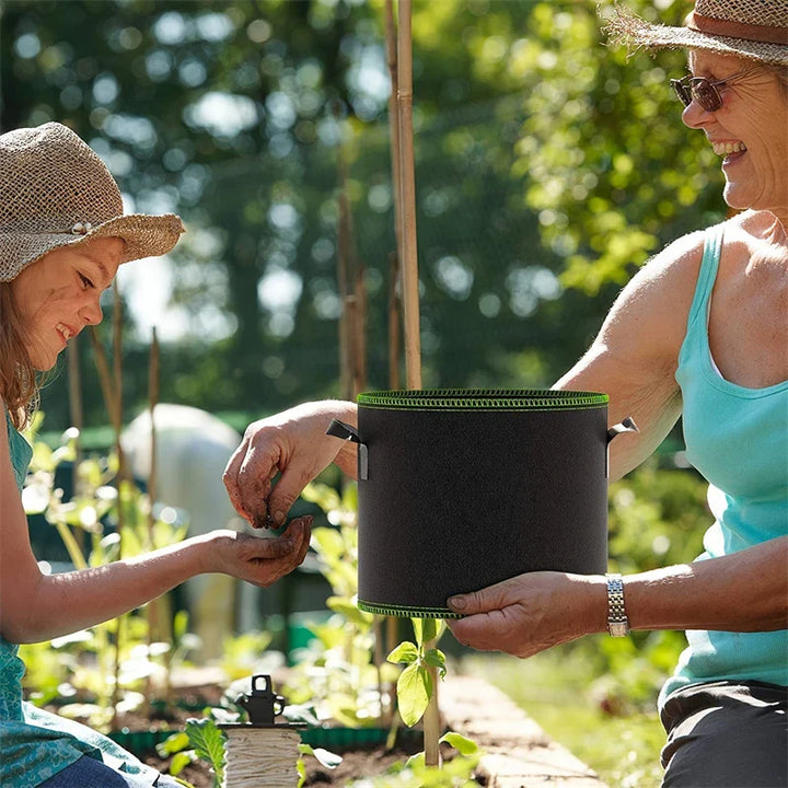 Skanto | Plantingssekk laget av ikke-vevd stoff – Robust hagebeholder med håndtak for planter