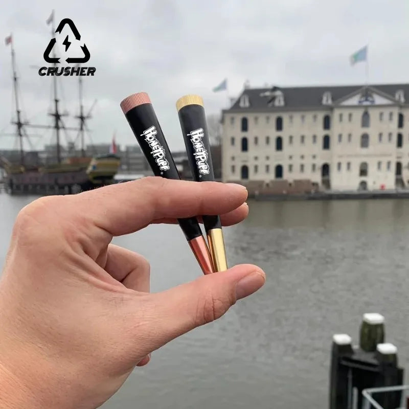 Norvo | CRUSHER Metallkjegle Urterøykpipe – 5MM Aktivt kullfilter, avtakbar tørr røyketobakkpipe og røyktilbehør