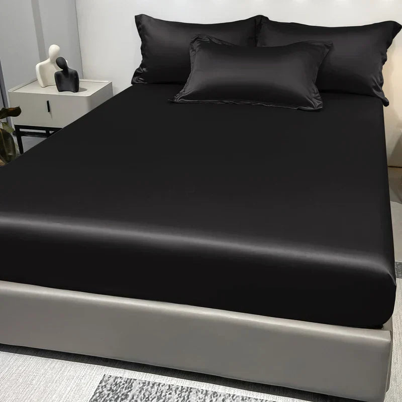 Skanto | SatinDreams Luksus Fitted Ark | Silke Satin Sengark | Pustende & Kjølende | Rynkefri | Lett å Ta Vare på