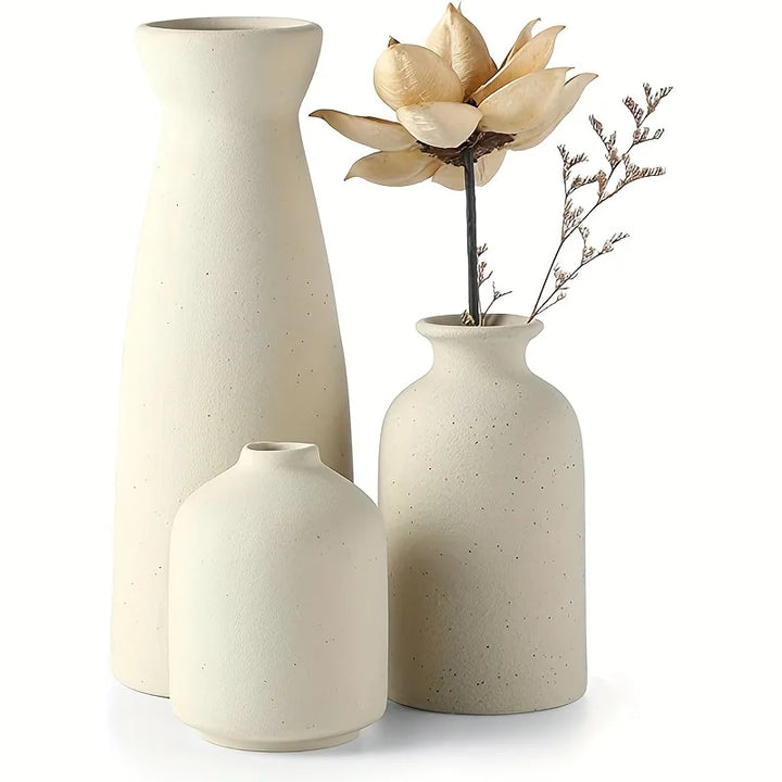 Skanto Vase Sett Av 3, Blomster Vaser For Rustikk Hjemmedekor, Moderne Bondegård Dekor, Stue Dekor, Hylle Dekor, Bord Dekor