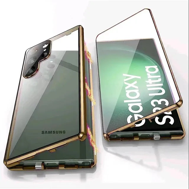 Skanto | Metall Aluminiumlegering 360-deksel med sikkerhetslukking for Samsung Galaxy S24-S23 Serie