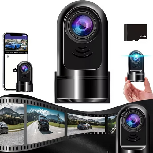 Skanto | 1080P HD 360° Rotasjon Mini ADAS Dash Kamera med 32GB Kort, Nattesyn, Bevegelsesdeteksjon, og 24T Parkeringsmodus