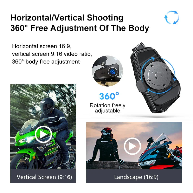 Skanto | Bluetooth Motorsykkelhjelm Kamera 1080P HD Vanntett – ApexRide
