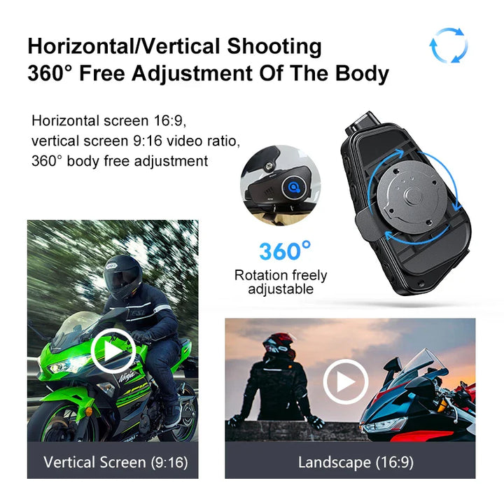 Skanto | Bluetooth Motorsykkelhjelm Kamera 1080P HD Vanntett – ApexRide