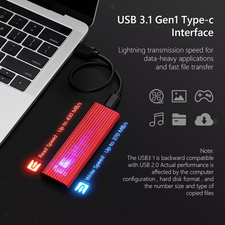 Skanto | Ultra-Rask Bærbar SSD - USB 3.1 Solid State Drive
