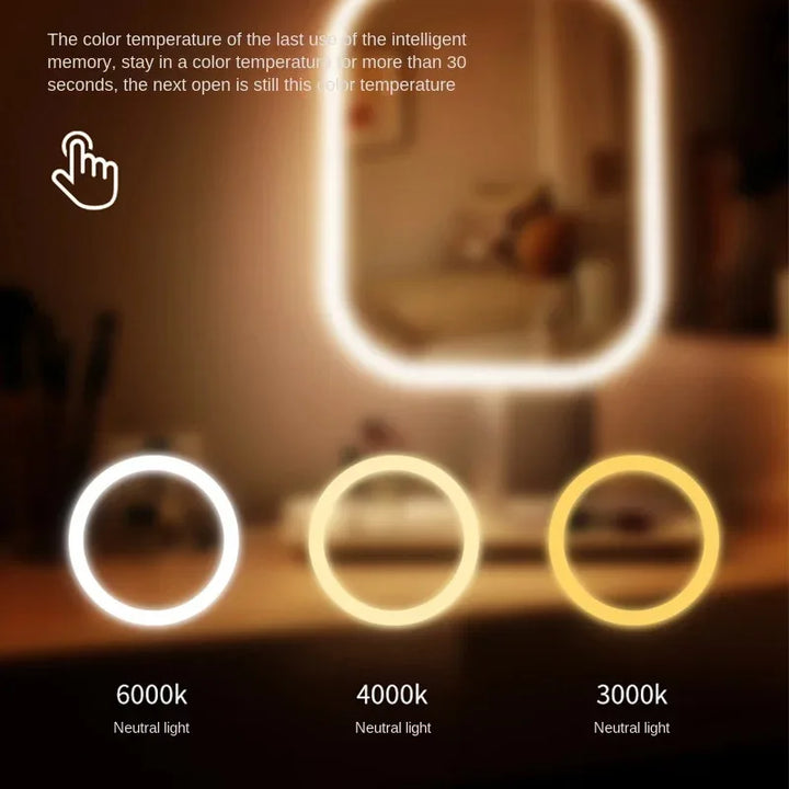 Skanto | LED Smink Speil Lumiéra | 3 Lysfarger | Berøringskontroll | Moderne Design