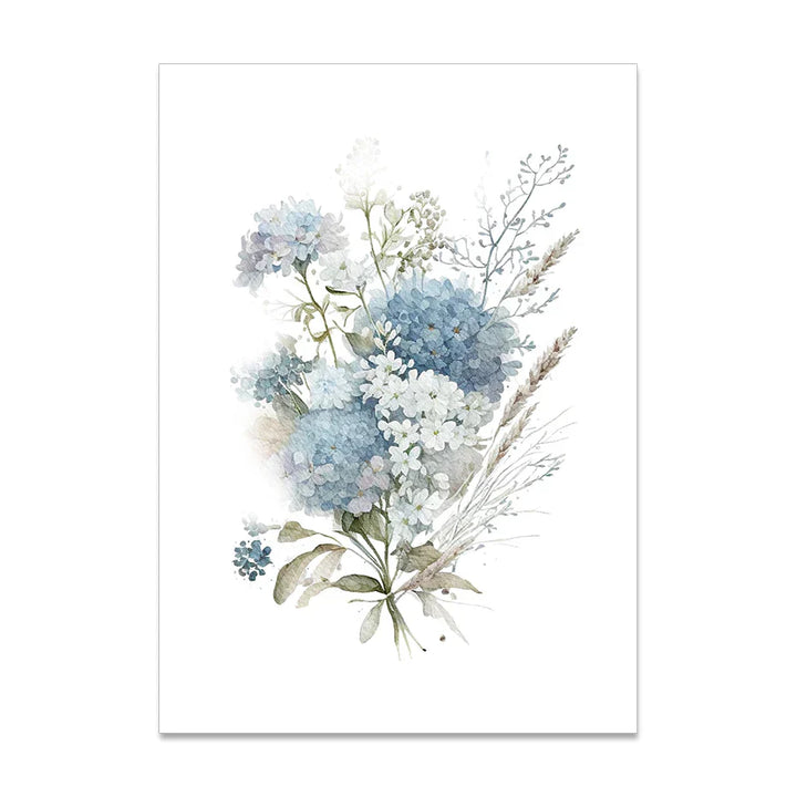 Minimalist Wildflower Watercolor Wall Art Fine Art Canvas Print Botanical Posters Pictures For Living Room Home Decor | Skanto
