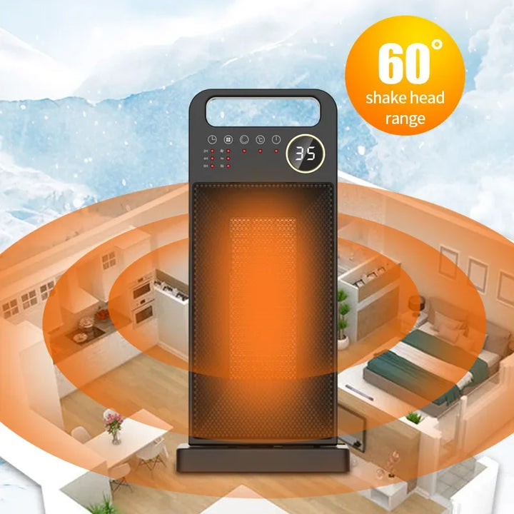 Skanto | 2000W Elektrisk Varmer med Fjernkontroll og Berøringsskjerm