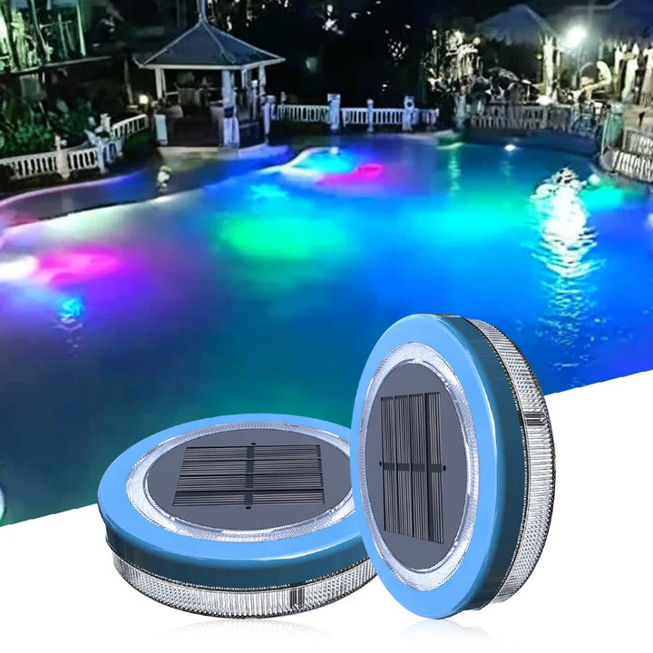 Skanto | AquaGlow Solar Pool Light | Flytende & Vanntett | Blå LED | 11,6×2,5 cm