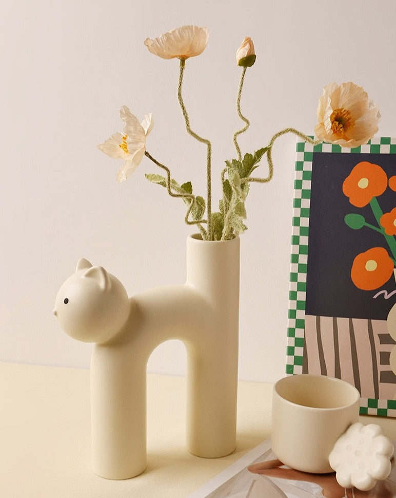 Keramisk Katt Vase | Skanto