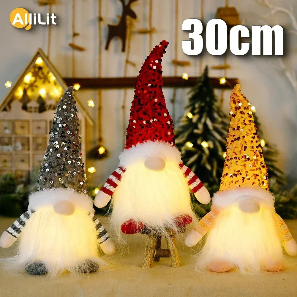 Skanto | Jule nisse dekorasjon | LED nattlys | Varm glød ferie ornament