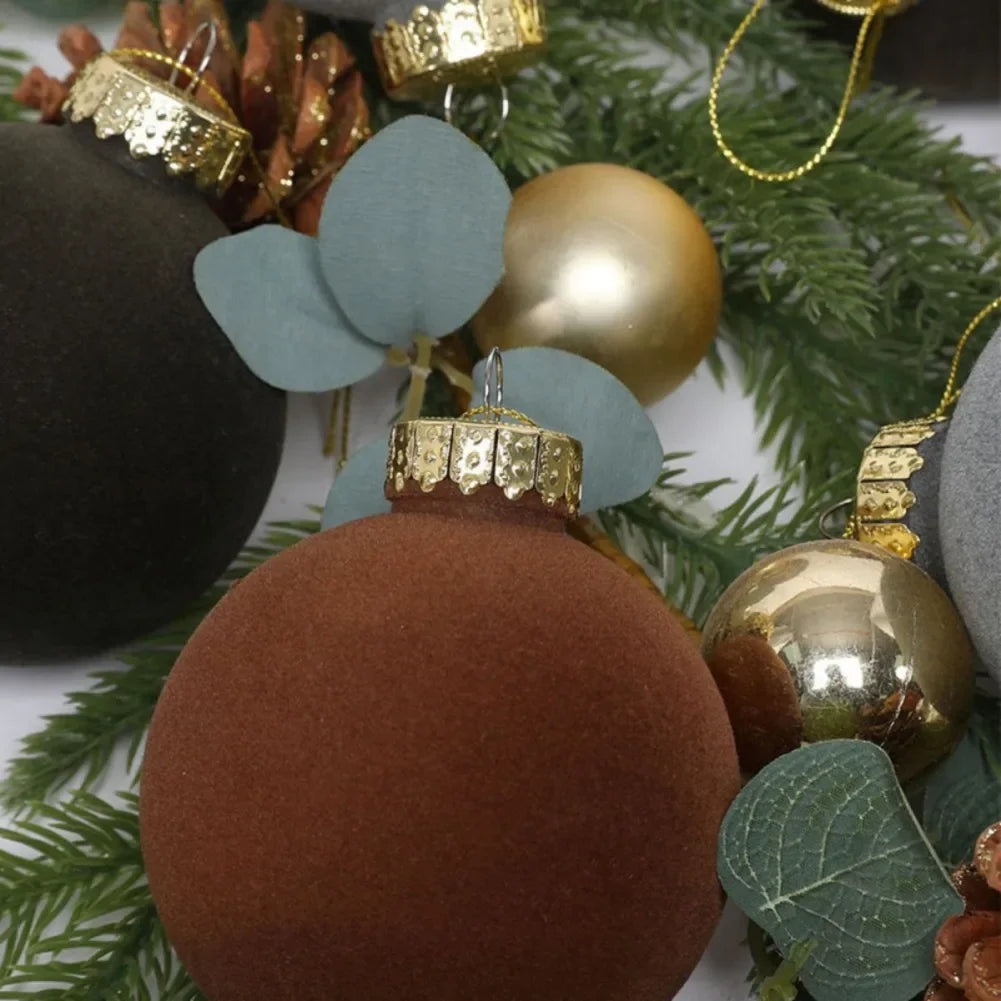Velvet jul dekorasjoner baller sett - dekorative sfærer for tre & ferie dekor, elegant festlig aksent 16PCS 6cm (2,3 tommer)