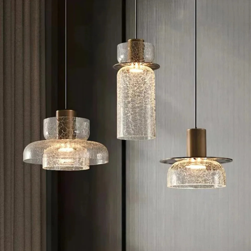 Skanto | Moderne Kreativ Glass Pendellampe med Sprukket Effekt