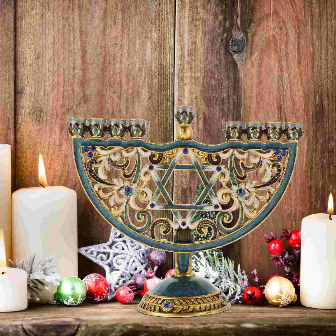 Skanto | Auriona Menorah Lysestake | Chanukah Lysestake & Borddekorasjon | Bryllup & Høytidsdekorasjon | Luksuriøs Eleganse
