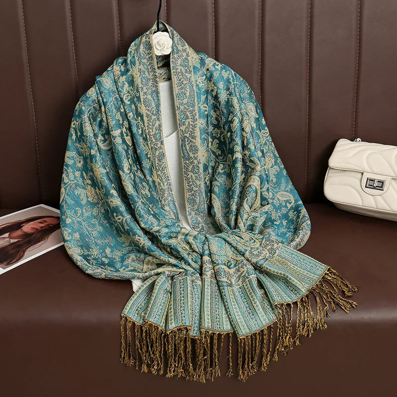Skanto | Élégancea | Dame skjerf | Cashmere følelse | 70 × 190 cm | Luksus trykk & varm