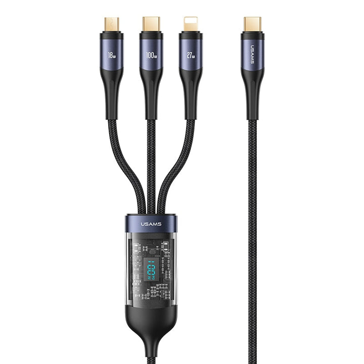 Skanto | 3i1 Digital Skjerm Rask Lading Universell Lader Kabel